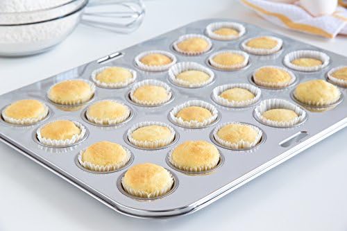 Fox Run Stainless Steel Mini Muffin & Cupcake Pan, 24 Mini Cups Baking Pan