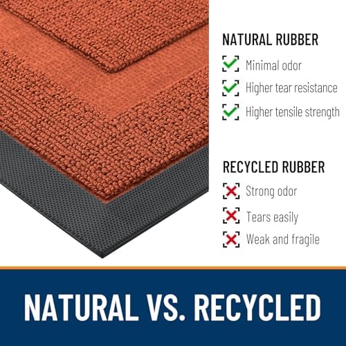 OLANLY Half Circle Front Door Mat Outside 59x34 All-Season Rubber Doormat