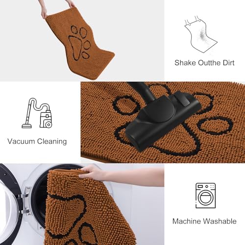 Smiry Dog Door Mat for Muddy Paws, Absorbent Non Slip Dirt Trapper, 30x20