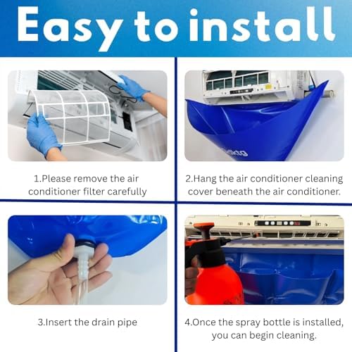 Mini Split AC Cleaning Kit with 2L Pressure Sprayer Fits 27-37in Unit