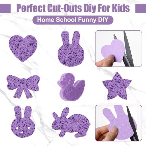 Zhengmy 100 Pcs Sponges Bulk Sponges Kitchen Compressed Sponge, Purple