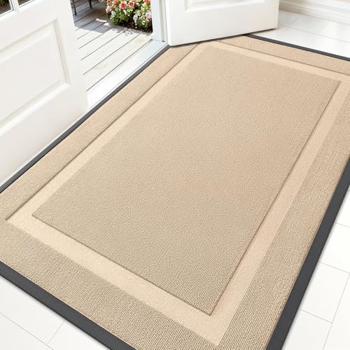 OLANLY Front Door Mat Outside 59x34, All-Season Heavy-Duty Rubber Doormat