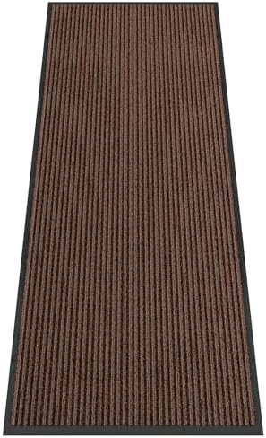 Indoor Outdoor Door Mat, 10' x 3' Doormat for Entryway, Brown