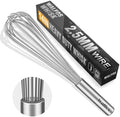 Walfos Whisk,14in Large Whisks, Heavy Duty Stainless Steel Wire Whisk for Blending, Whisking, Beating Suitable for stirring and mixing containers such as deep pots or big bowl at home or store.