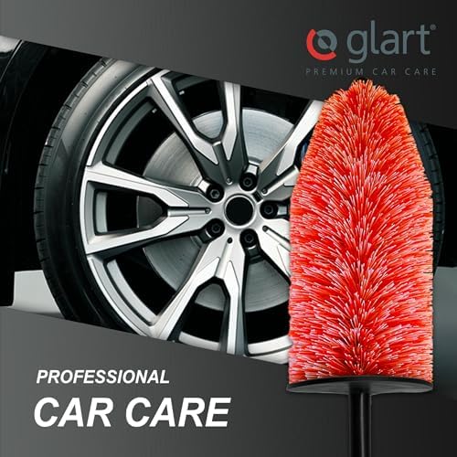 Glart 44FB3 Pack 44FB Set of 3 Car Wheel Rim Brush for Alloy Rims, Steel Rims, Cleaning & Care of Rims Such as Rim Cleaner Without Microfibre Cloth, Black