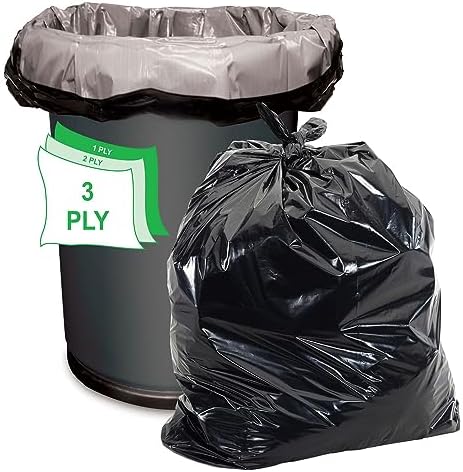 Aluf Plastics 56 Gal Black Trash Bags, 2.0 MIL (EQ.), 43" x 47" (100 Pk)