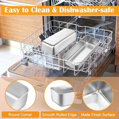E-far Loaf Pan for Bread Baking-4 Pack, 12” x 5” Stainless Steel Loaf Pans