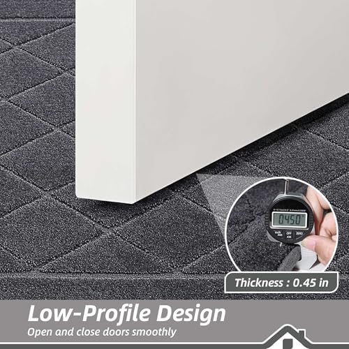 BEQHAUSE Dirt Trapper Door Mat 20" x 32", Doormat Non-Slip, Dark Grey