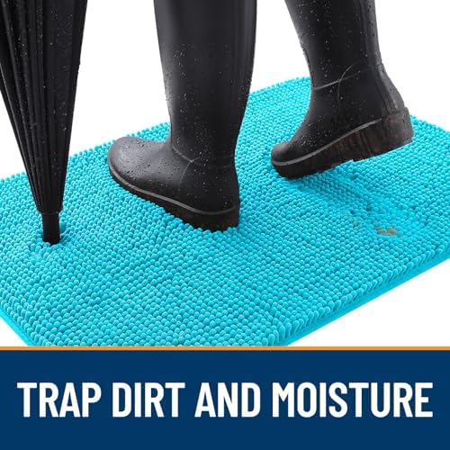 OLANLY Dog Door Mat for Muddy Paws 47x20, Super Absorbent Chenille Mud Mat