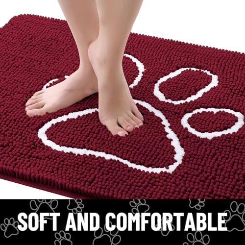 Smiry Dog Door Mat for Muddy Paws, Absorbent Non Slip Dirt Trapper, 70x24