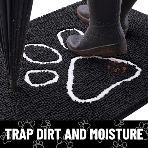 Smiry Dog Door Mat for Muddy Paws, Absorbent Non Slip Dirt Trapper, 70x24