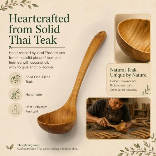 FAAY Original Eco-Friendly Wooden Serving Ladle