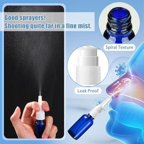10 Pcs Nasal Spray Bottle Glass Empty Refillable