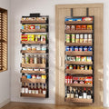 8-Tier Over The Door Pantry Organizer, Heavy-Duty Metal Wall Mount or Hanging Spice Rack, behind the door storage Shelves with Adjustable Basket, Back of Door Organizer for Kitchen Cabinet and Closet