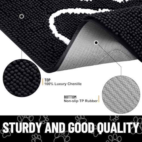 Smiry Dog Door Mat for Muddy Paws, Absorbent Non Slip Dirt Trapper, 70x24