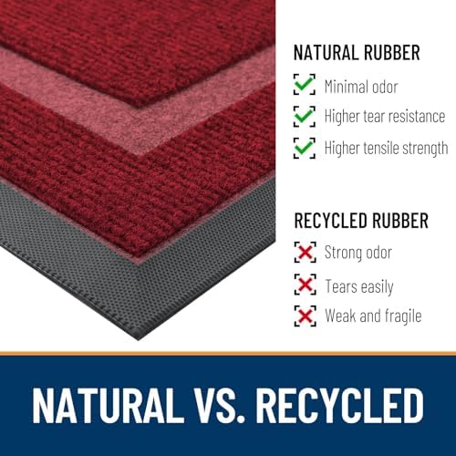 OLANLY Front Door Mat Outside 35x30, All-Season Heavy-Duty Rubber Doormat