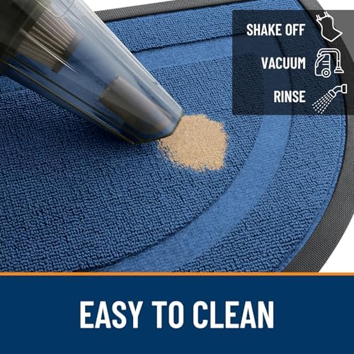 OLANLY Half Circle Front Door Mat Outside 29.5x17 All-Season Rubber Doormat