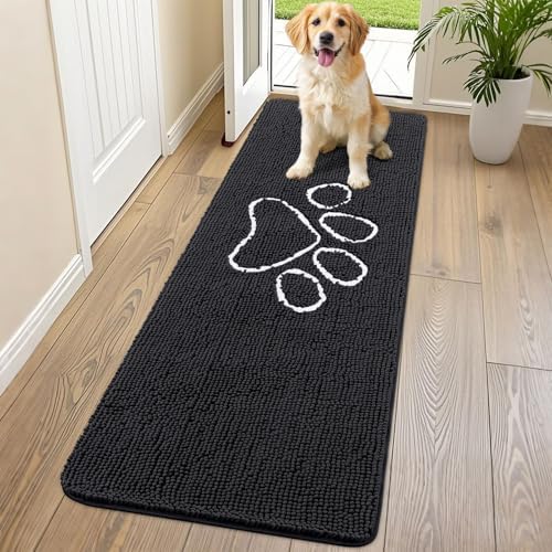 Smiry Dog Door Mat for Muddy Paws, Absorbent Non Slip Dirt Trapper, 70x24
