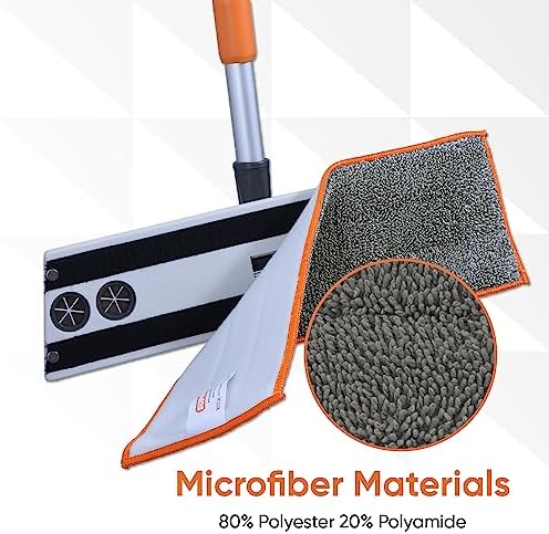 Superio Microfiber Pads, Refill for Miracle Mop, Microfiber Replacement Head , 16 Inch Refill for Flat, Spray- Grey