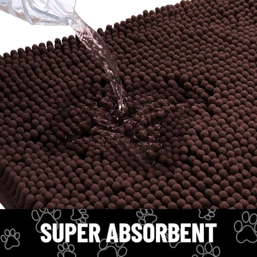 Smiry Dog Door Mat for Muddy Paws, Absorbent Non Slip Dirt Trapper, 48x30