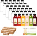 BAKHUK 2006pcs 12oz Empty Plastic Juice Bottles with Caps, Sticker Labels