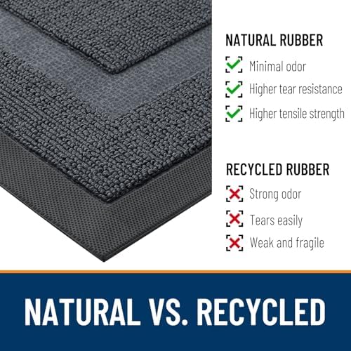 OLANLY Half Circle Front Door Mat Outside 29.5x17 All-Season Rubber Doormat