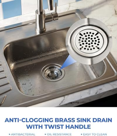 3-1/2 Inch Commercial Sink Drain with Lever Handle Waste Drain Valve