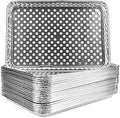 15 Pack Disposable Aluminum Foil Grill Topper Pans, Grill Grate Liners, BBQ Grill Accessories for Outdoor Cooking and Camping - Prevents Food from Falling into Grill or Sticking to Grate
