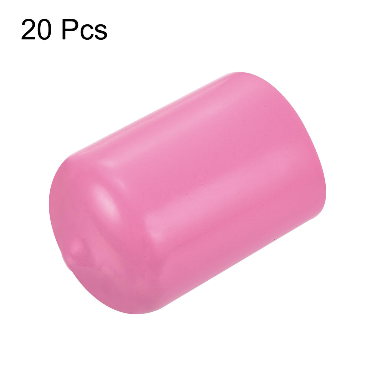 20pcs Rubber End Caps 18mm ID Vinyl PVC Round Tube Bolt Cap Cover Screw Thread Protectors Pink