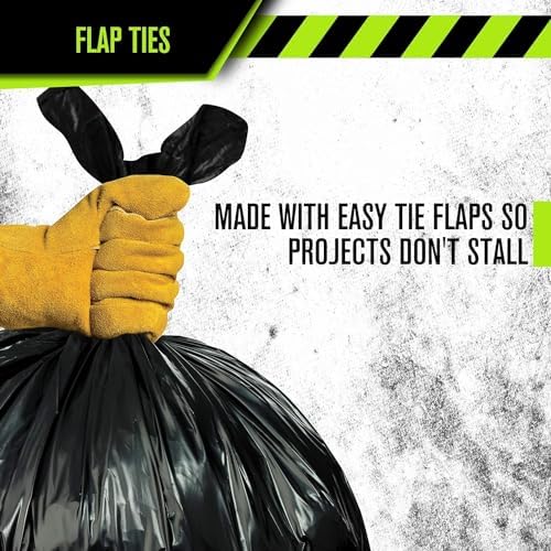 Aluf Plastics RCT-45X Star Sealed Coreless Rolls with E-Z Tie Flap Closure, 45 gal, Polyethylene, 40" x 46", Black (Pack of 400)