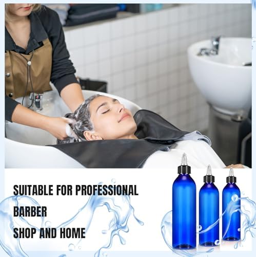 Barydat 12 Pcs 8 oz Squeeze Applicator Bottles for Hair Oiling, Blue