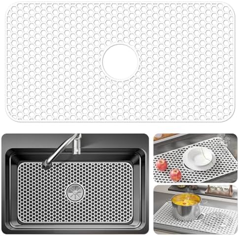 Bestjing Silicone Sink Protectors for Kitchen Sink-30"x 16" Center Drain