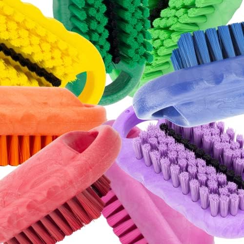 SPARTA 5 Inch Hand and Nail Brush with Stiff Center Bristles, Soft Outer Bristles, Larger Polypropylene Body, Color Coded Scrub Brush for Commercial Foodservice Use, Pink, Pack of 12