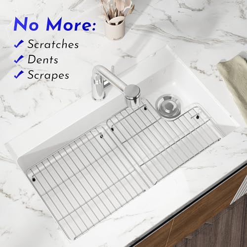 Sink Protector for Kohler K-6639-ST Whitehaven, Stainless Steel Sink Rack Replacement for Kohler Whitehaven Farmhouse Cairn K-6488/K-6489 Bottom Racks
