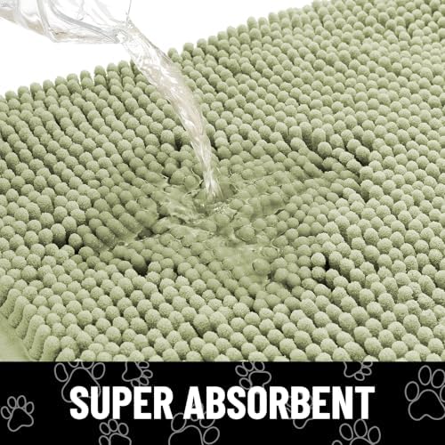 Smiry Dog Door Mat for Muddy Paws, Absorbent Non Slip Dirt Trapper, 40x32