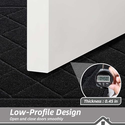 BEQHAUSE Dirt Trapper Door Mat 20" x 32", Doormat Non-Slip, Black