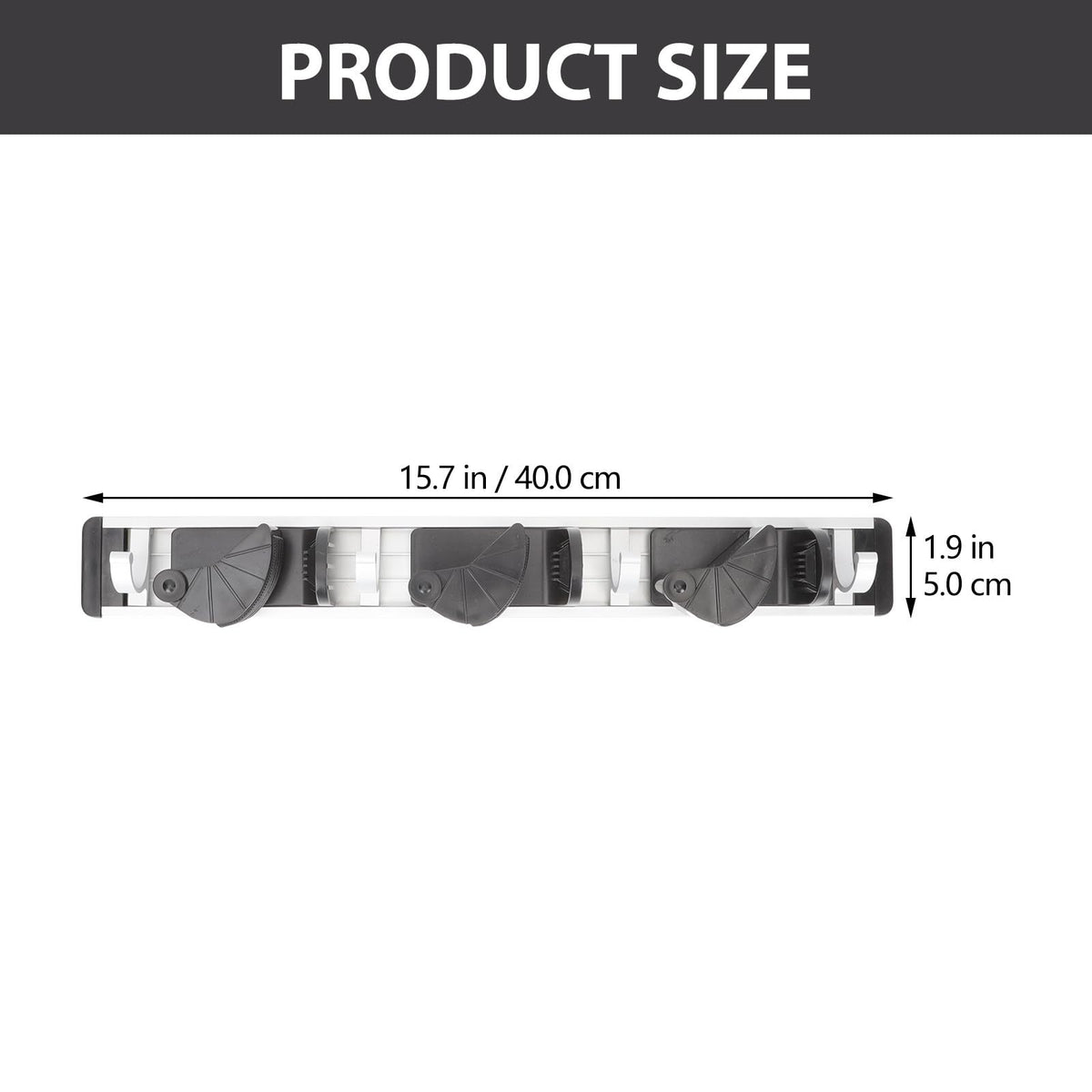 Space Aluminum Mop Holder Wall Mount Broom Hanger Hooks Nail