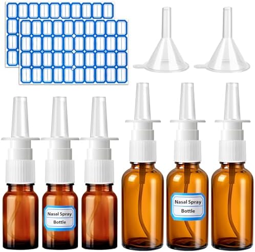 10 Pcs Nasal Spray Bottle Glass Empty Refillable