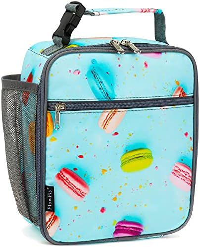 FlowFly Kids Lunch box Insulated Soft Bag Mini Cooler Back to School Thermal Meal Tote Kit for Girls, Boys, Biscuits