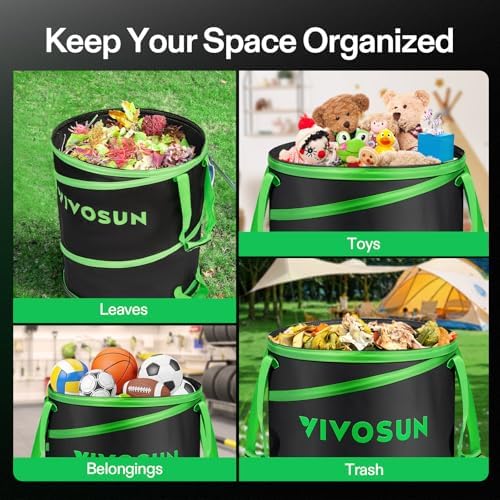 VIVOSUN 2-Pack 30-Gallon Collapsible Garden Bag, Yard Waste Containers