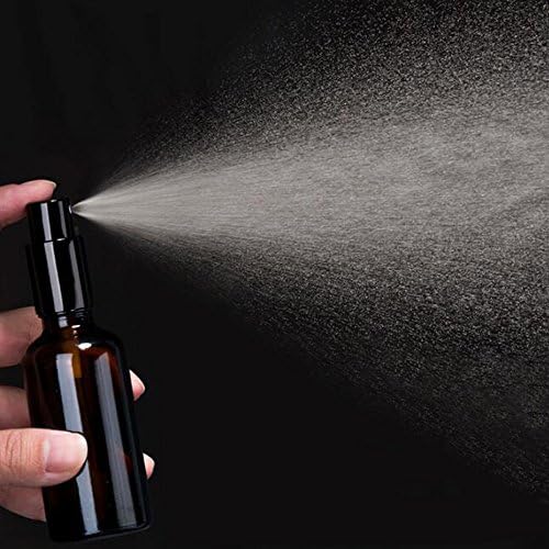 YIZHAO Clear Glass Spray Bottles 2oz, with Small Fine Mist Spray, Metal Cap, Refillable for Essential Oil,Travel,Cleaning,Perfume,Aromatherapy,Makeup – 6 Pcs