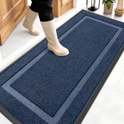 OLANLY Front Door Mat Outside 59x23, All-Season Heavy-Duty Rubber Doormat