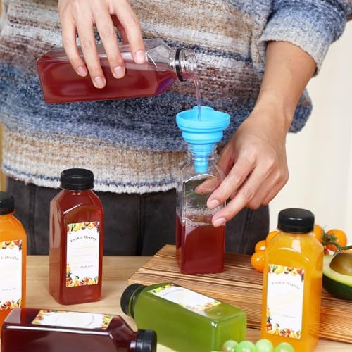 Moretoes 12oz Juice Bottles, 144pcs Plastic Bottles with Caps for Juicing
