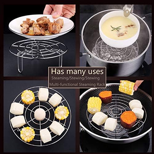 2Pcs Steam Rack, Heavy Duty Steaming Rack Stand, Stainless Steel Round Steamer Cooling Rack Trivet, Pot Steamer Insert Food Stand, Steaming Cookware Accessories(Size:19.5cm/7.68in)