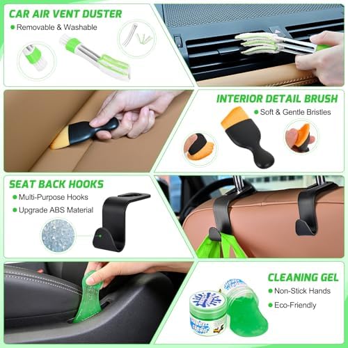 Nilight 52PCS Car Detailing Kit for Interior Exterior Car Care, Green