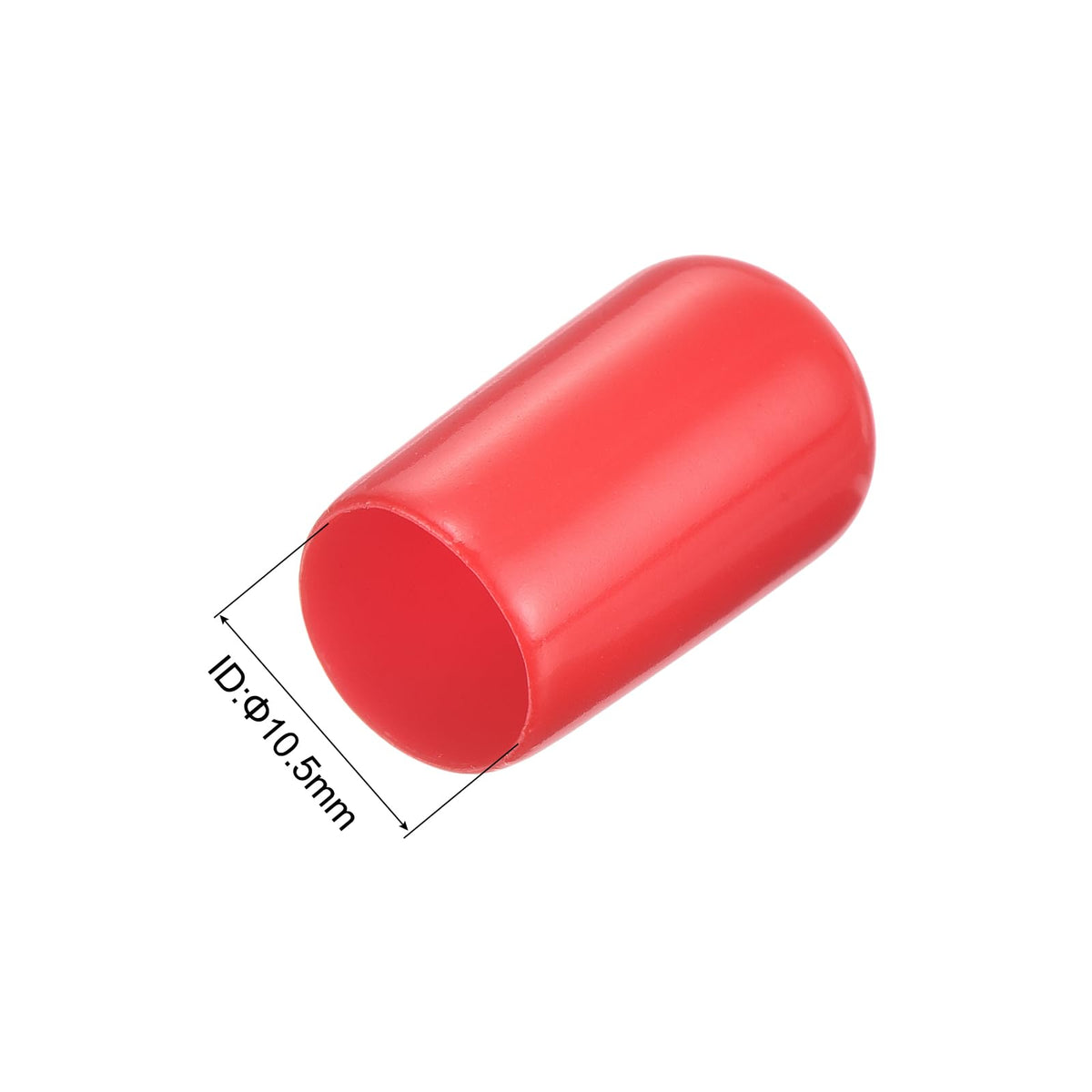 20pcs Rubber End Caps 10.5mm ID Vinyl Round Tube Bolt Cap Cover Thread Protectors Red