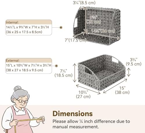 GRANNY SAYS Wicker Baskets for Organizing, Large Waterproof Wicker Basket