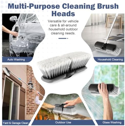 10" Car Wash Brush Head with Soft Bristles, Soft Car Wash Brush