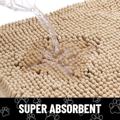 Smiry Dog Door Mat for Muddy Paws, Absorbent Non Slip Dirt Trapper, 59x20