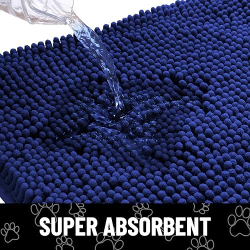 Smiry Dog Door Mat for Muddy Paws, Absorbent Non Slip Dirt Trapper, 24x16